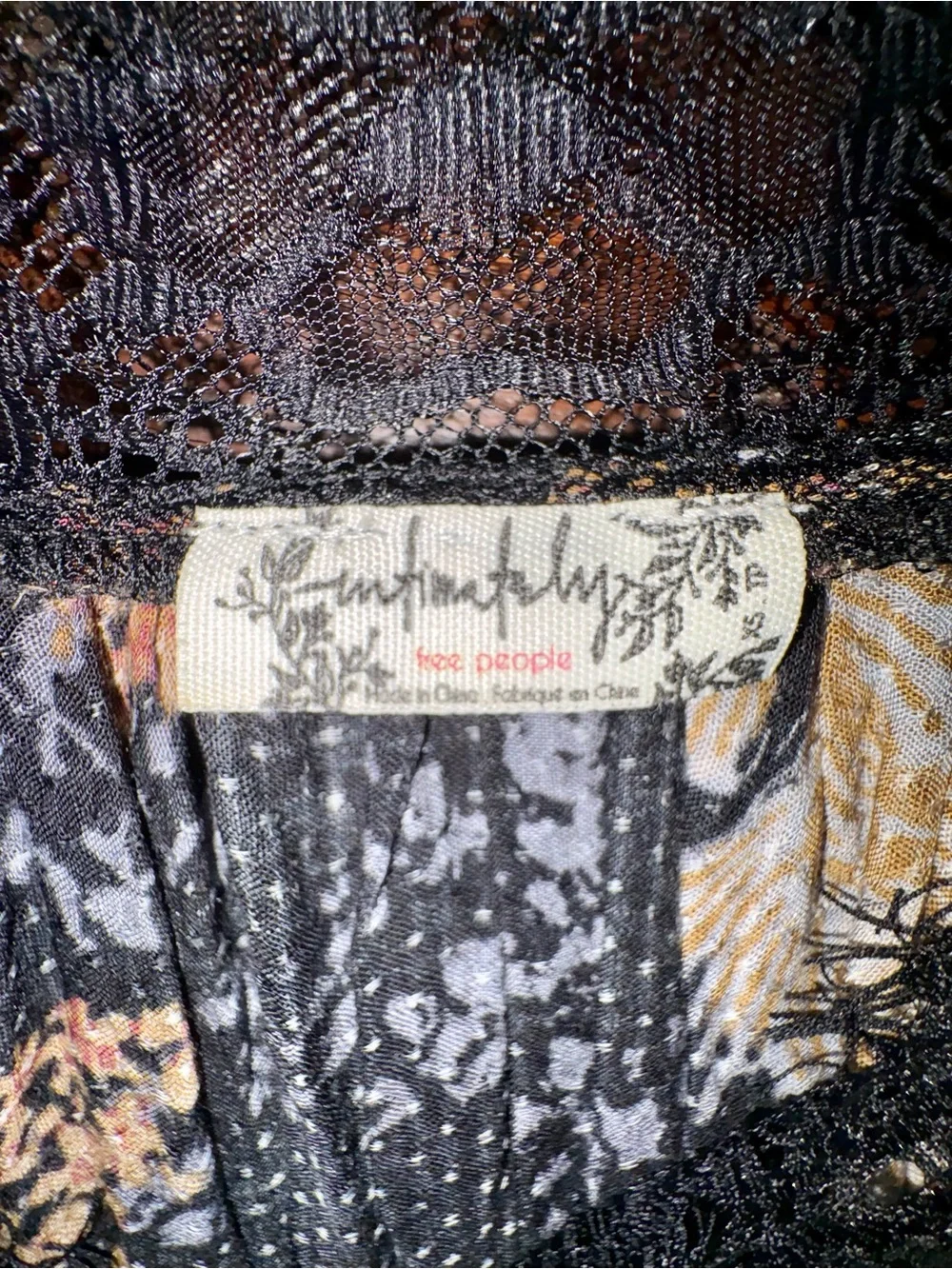 Free People Intimates “So You Say” Floral Lace-Trim Chemise Slip Dress
